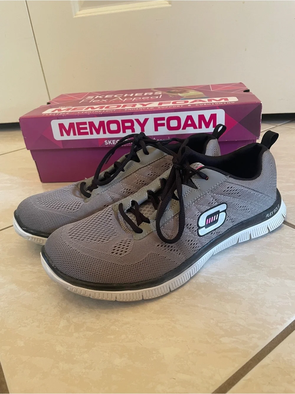 Skechers Gray Athletic Memory Foam Sneakers